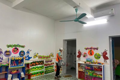 TRƯỜNG MẦM NON HỒNG QUANG TỔ CHỨC PHUN KHỬ KHUẨN PHÒNG CHỐNG DỊCH BỆNH MÙA HÈ